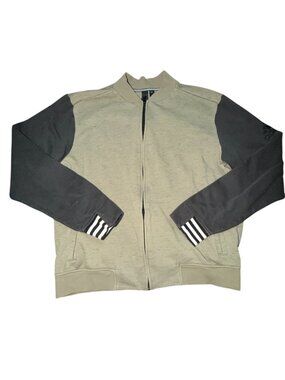 Adidas Men's Varsity Jacket-Full Zip-Green/Dk Gray-M-GUC